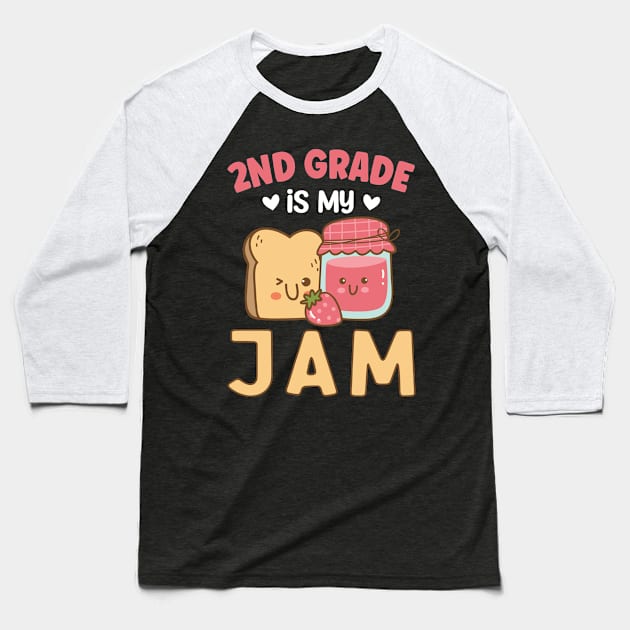 2nd grade is my Jam | Funny First Day of School Teacher Girls & Boys Baseball T-Shirt by TeePalma